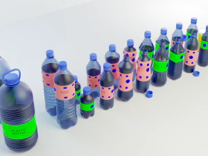collecte de bouteilles en plastique Modèle 3D