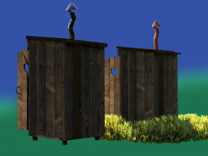 out house high low polygon Modello 3D