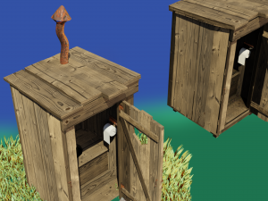 out house high low polygon 3D 模型