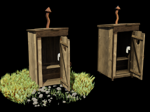 out house high low polygon 3D 模型