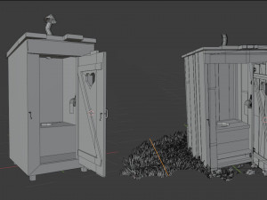 out house high low polygon 3D 模型
