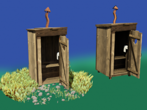 out house high low polygon 3D 模型