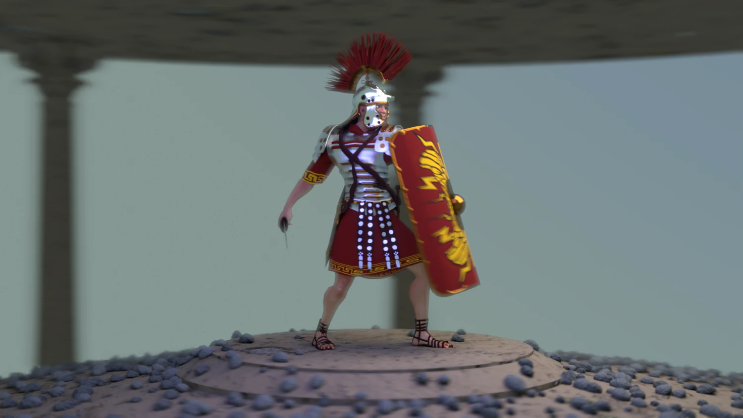 roman warrior option 3d lowpolygon modell 3D Model .c4d .max .obj .3ds .fbx .stl .blend