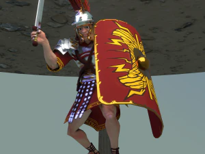 roman warrior option 3d lowpolygon modell 3D Model