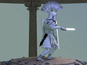 roman warrior option 3d lowpolygon modell 3D Model