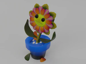 dancing flowers 3d lowpolygon animated 3D Model