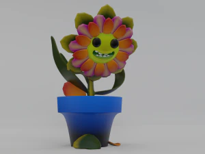 dancing flowers 3d lowpolygon animated 3D Model