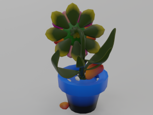 dancing flowers 3d lowpolygon animated 3Dモデル
