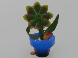 dancing flowers 3d lowpolygon animated 3D Model