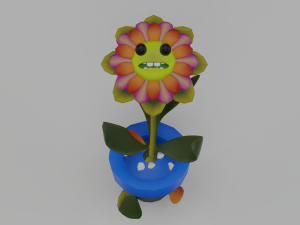 dancing flowers 3d lowpolygon animated 3Dモデル