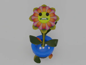 dancing flowers 3d lowpolygon animated 3D Model