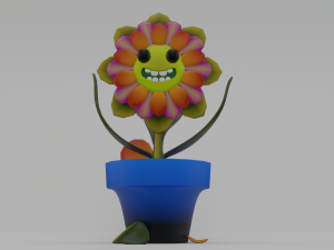 dancing flowers 3d lowpolygon animated 3Dモデル