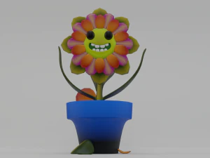 dancing flowers 3d lowpolygon animated 3D Model