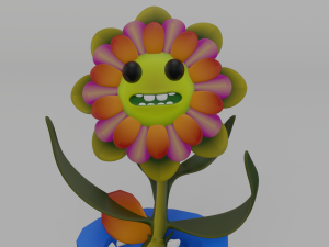 dancing flowers 3d lowpolygon animated 3Dモデル
