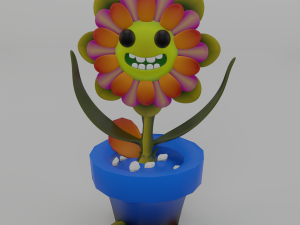 dancing flowers 3d lowpolygon animated 3Dモデル
