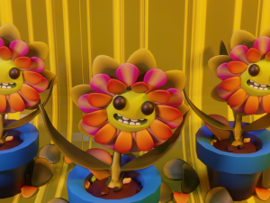 dancing flowers 3d lowpolygon animated 3Dモデル
