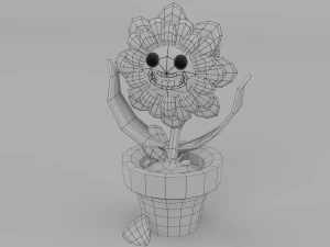 dancing flowers 3d lowpolygon animated 3D Model