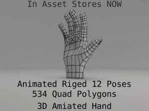 3d hand rigged animated 3Dモデル