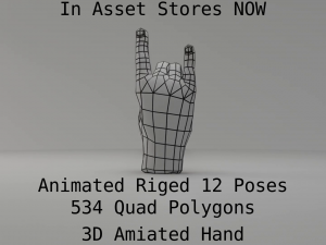 3d hand rigged animated 3Dモデル