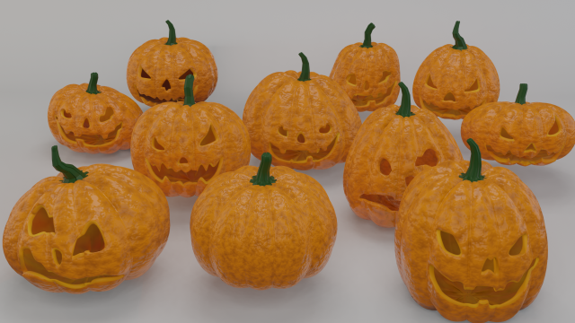 helloween 11 pumpkins collection 3D Model .c4d .max .obj .3ds .fbx .stl .blend 