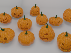 helloween 11 pumpkins collection 3D Model