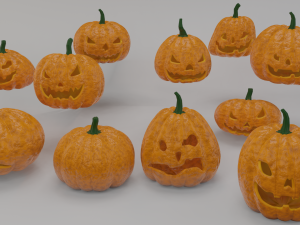helloween 11 pumpkins collection 3D Model