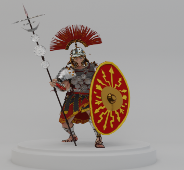 roman warrior centurion 3d lowpolygon modell Modelo 3D .c4d .max .obj .3ds .fbx .stl .blend 