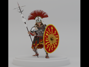 roman warrior centurion 3d lowpolygon modell 3D Model