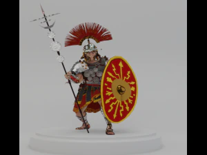 ローマの戦士百人隊長3Dローポリゴンモデル 3Dモデル