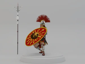roman warrior centurion 3d lowpolygon modell 3D Model