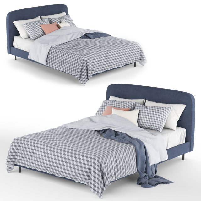 made studio double bed 3D-Modell .c4d .max .obj .3ds .fbx .stl .blend 