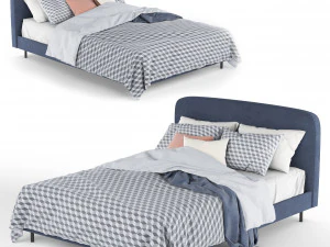 studio realizzato con letto matrimoniale Modello 3D