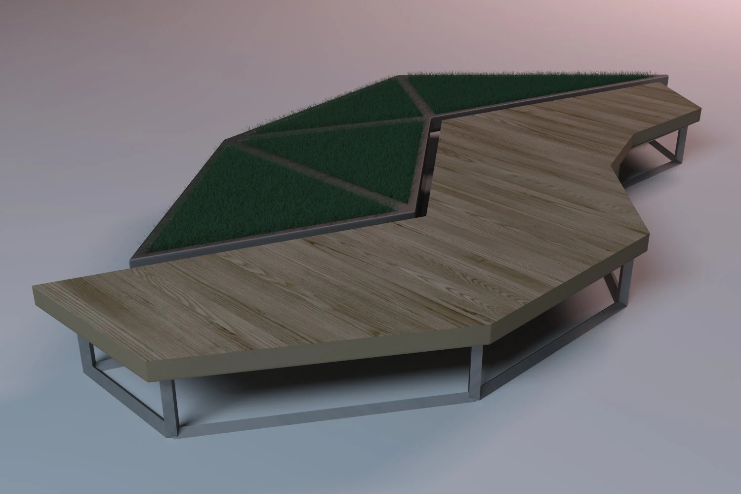 street bench 3D Model .c4d .max .obj .3ds .fbx .stl .blend 