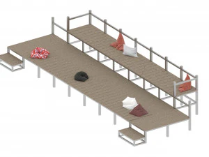 уличная скамейка 3D Модель