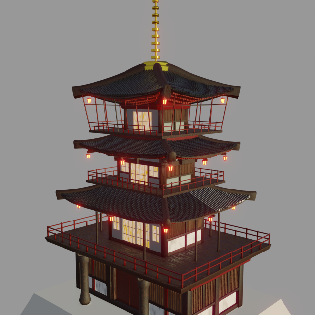 temple Modello 3D .c4d .max .obj .3ds .fbx .stl .blend 