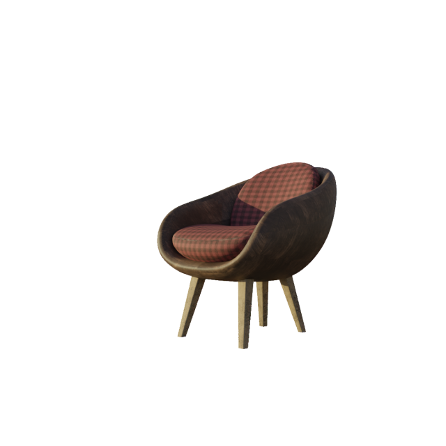 Armchair low poly pbr 3D Model .c4d .max .obj .3ds .fbx .stl .blend