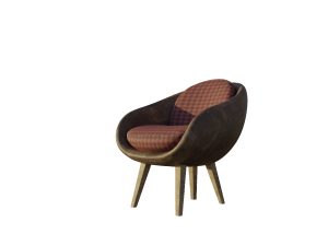 Armchair low poly pbr 3D Model