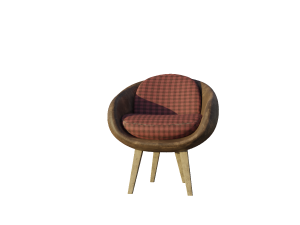 Armchair low poly pbr 3D Model
