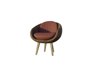 Armchair low poly pbr 3D Model