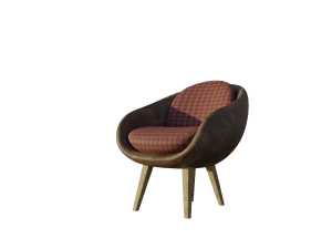 Armchair low poly pbr 3D Model