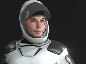 Personaje de elon musk con trajes de drag&oacute;n spacex Modelo 3D