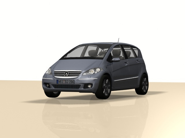 Mercedes A 3D Модель .c4d .max .obj .3ds .fbx .stl .blend