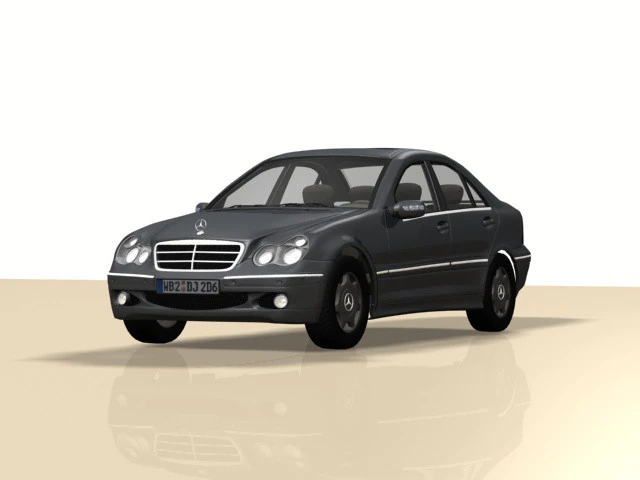 Mercedes C 3D Model .c4d .max .obj .3ds .fbx .stl .blend 