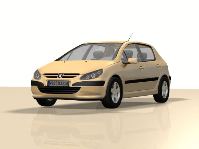 Peugeot 307 3D Модель .c4d .max .obj .3ds .fbx .stl .blend