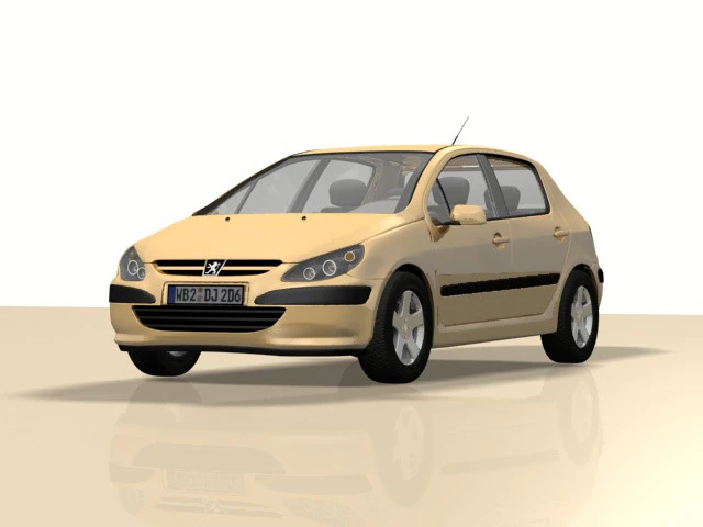 Peugeot 307 3D Model .c4d .max .obj .3ds .fbx .stl .blend 