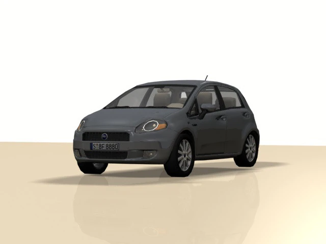 Fiat Punto 3D Model .c4d .max .obj .3ds .fbx .stl .blend