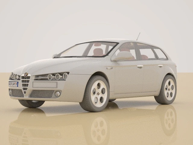 Alfa 159 3D Model .c4d .max .obj .3ds .fbx .stl .blend 