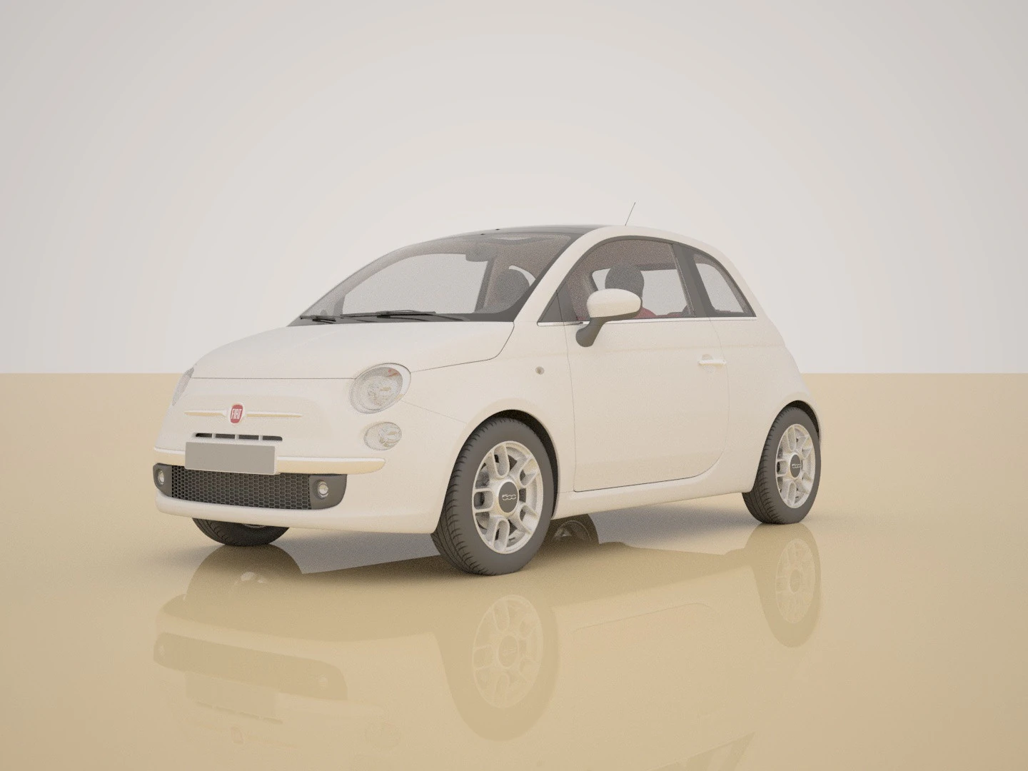 Fiat 500 3D Model .c4d .max .obj .3ds .fbx .stl .blend 