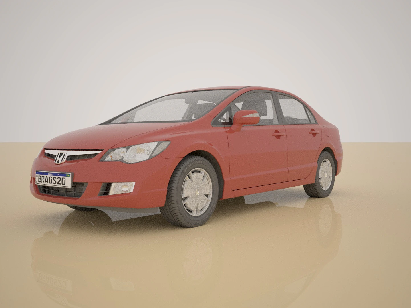 Honda Civic 3D Model .c4d .max .obj .3ds .fbx .stl .blend 