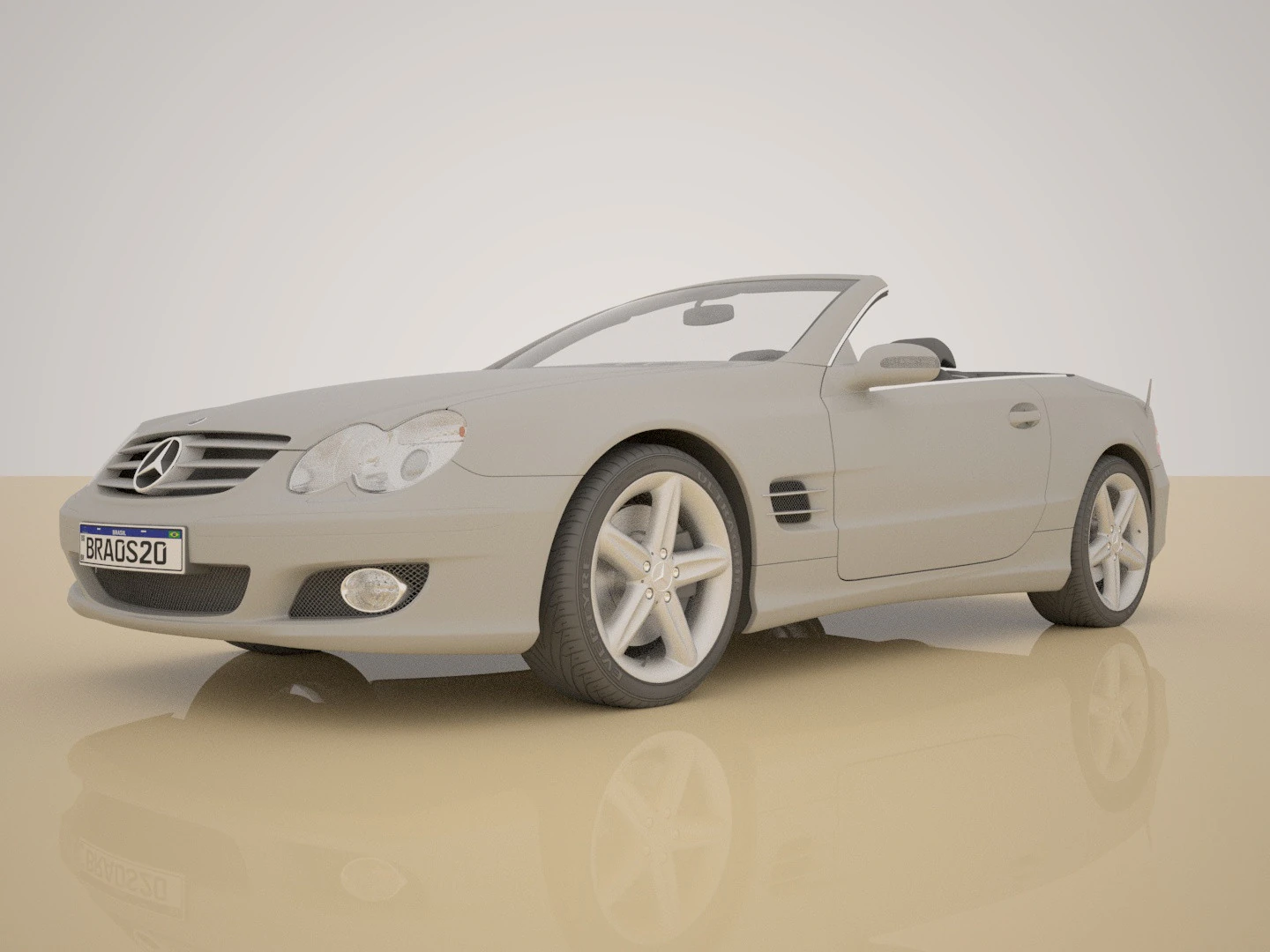 Mercedes Convertible 3D Model .c4d .max .obj .3ds .fbx .stl .blend 